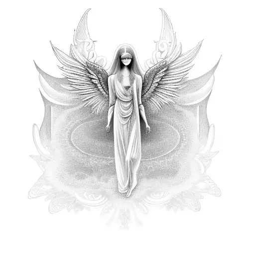 Trippy Angel, Nature, 4k, spiritual, enlightenment  tattoo design idea