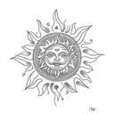 The Sun is a Hippie tattoo design idea