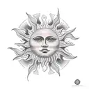 The Sun is a Hippie tattoo design idea