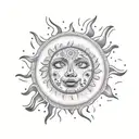 The Sun is a Hippie tattoo design idea