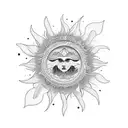 Trippy Hippie Sun Nature, 4k tattoo design idea