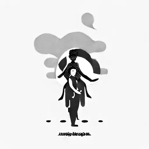 a family posing for a picture tattoo design idea