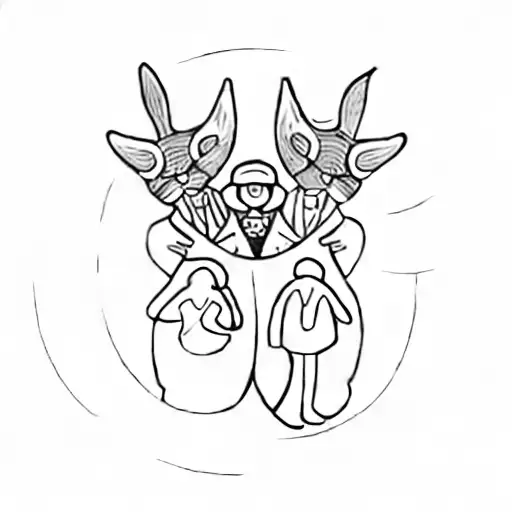 a family posing for a picture tattoo design idea