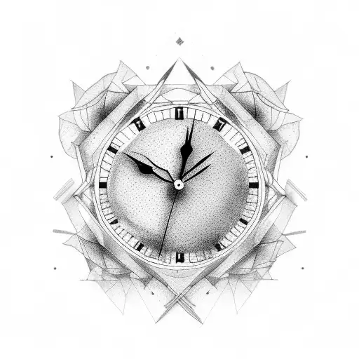 timeless clock tattoo design idea