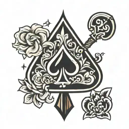 black spade symbol with a white j somewhere tattoo design idea
