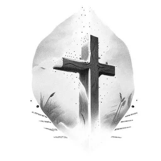 christian crosses and roman numbers tattoo design idea