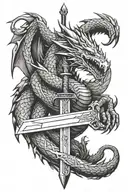 Sword Dragon Slayer tattoo design idea