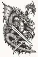 Sword Dragon Slayer tattoo design idea