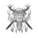 mammoth showing fear and agressive tattoo design idea