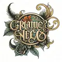 name written tattoo design idea