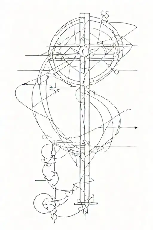 physics and christianity forearm tattoo design idea