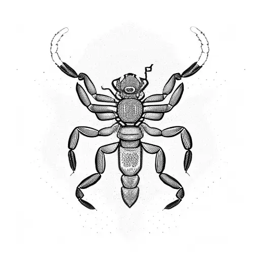 A scorpion surrounded by a mesmerizing geometric black art design tattoo design idea