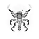 A scorpion surrounded by a mesmerizing geometric black art design tattoo design idea