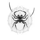 A scorpion surrounded by a mesmerizing geometric black art design tattoo design idea