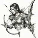 amazon warrior with bow and arrow tattoo featuring tattoo design idea