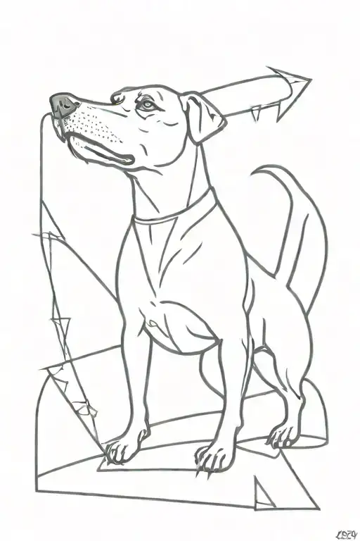 dog and an anvil tattoo design idea