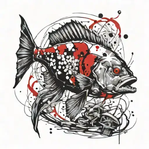 dead fish tattoo design idea