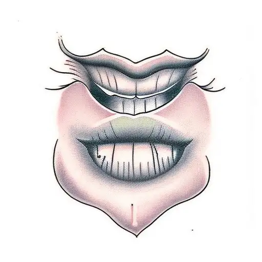 lips with knife  tattoo design idea