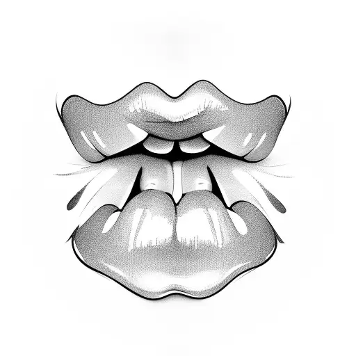 lips  tattoo design idea