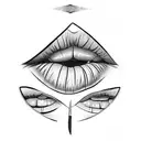 lips with knife  tattoo design idea