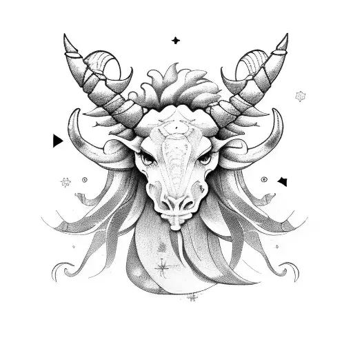 Main animal scorpio, surrounded by zodiac signs libra, aries, gemini, capricorn tattoo design idea