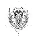 Main animal scorpio, surrounded by zodiac signs libra, aries, gemini, capricorn tattoo design idea