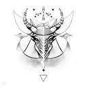 Main animal scorpio, surrounded by zodiac signs libra, aries, gemini, capricorn tattoo design idea