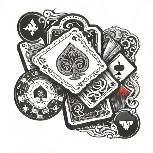 ideas to put inside a poker card tattoo design idea