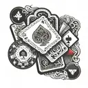 ideas to put inside a poker card tattoo design idea
