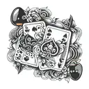 ideas to put inside a poker card tattoo design idea