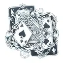 ideas to put inside a poker card tattoo design idea