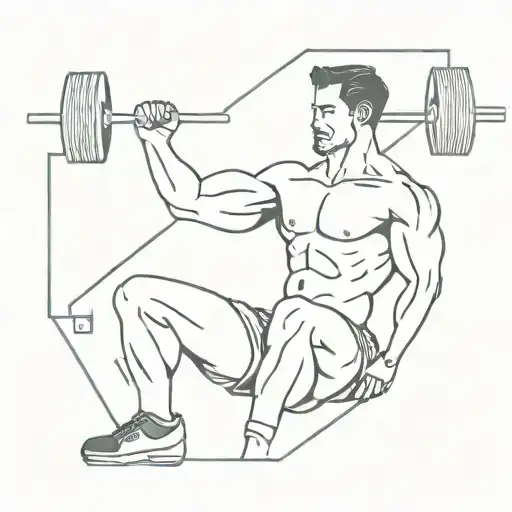 sqord crossfit athlete lifting weights tattoo design idea