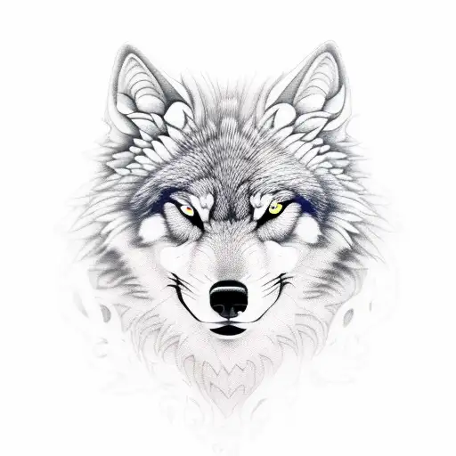 Snarling wolf tattoo design idea