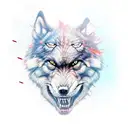 Snarling wolf tattoo design idea