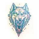 Snarling wolf tattoo design idea