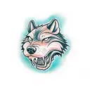Snarling wolf tattoo design idea