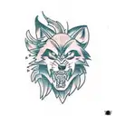 Snarling wolf tattoo design idea