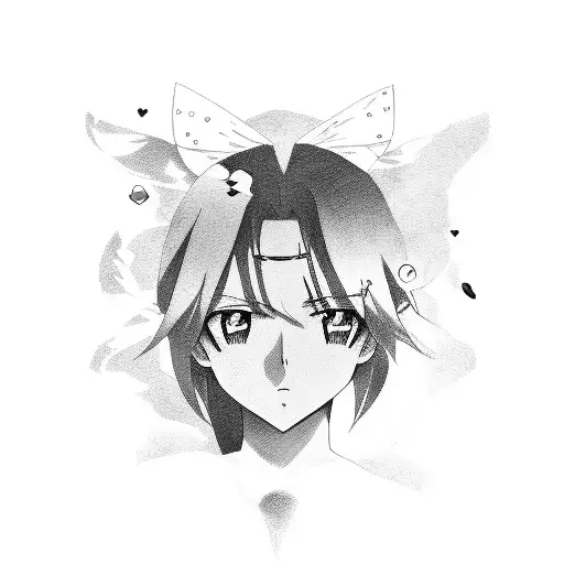 a dramatic anime with love with hope tattoo design idea