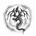 Dragon fire tattoo design idea