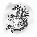 Dragon fire tattoo design idea