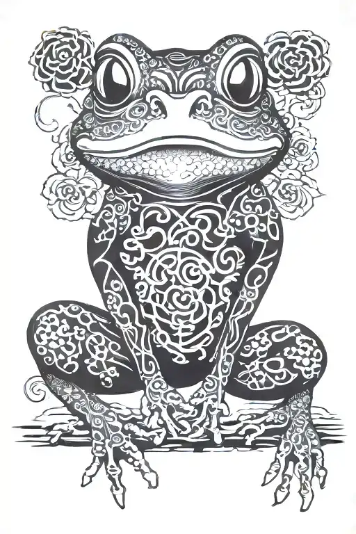 japanese frog surreal tattoo design idea