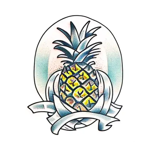 Pineapple tattoo design idea