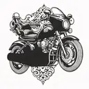 motorcycle, fire engine tattoo design idea