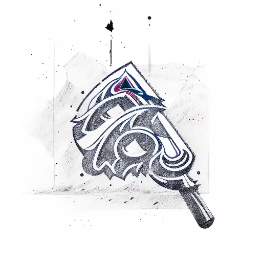 colorado avalanche chef knife tattoo design idea