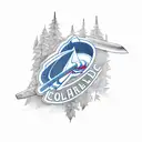 colorado avalanche chef knife tattoo design idea