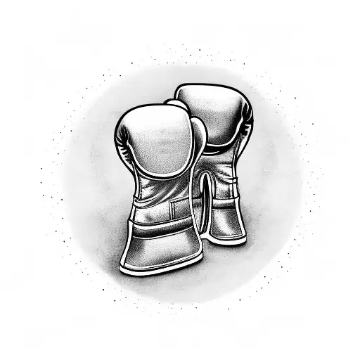 Boxing gloves with money raining down tattoo design idea