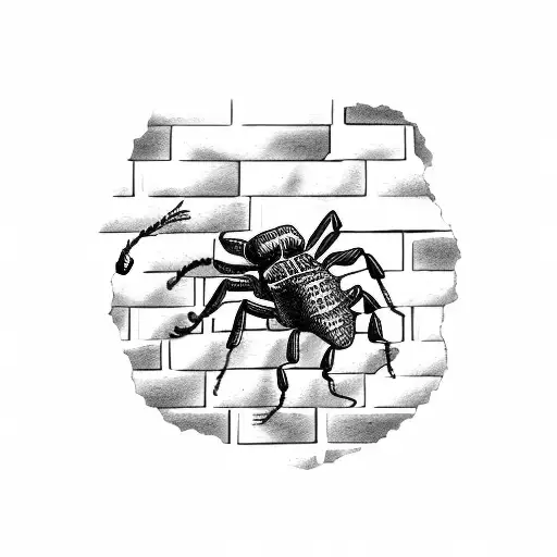 A real Scorpion on a brick wall tattoo design idea
