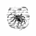 A real Scorpion on a brick wall tattoo design idea