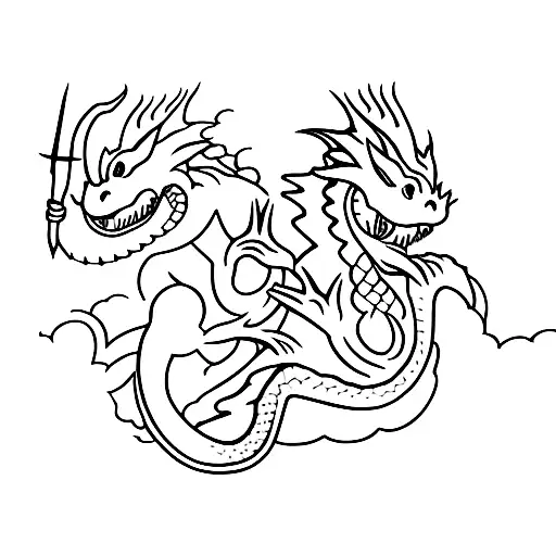 3 mini dragons tattoo design idea