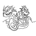 3 mini dragons tattoo design idea